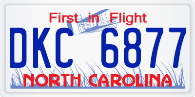 NC license plate DKC6877