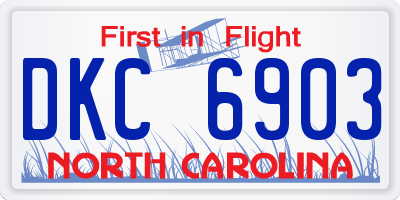 NC license plate DKC6903