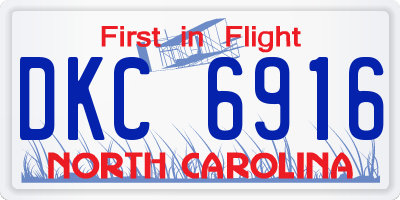 NC license plate DKC6916