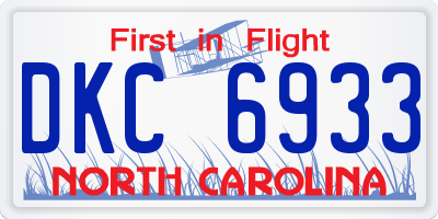 NC license plate DKC6933
