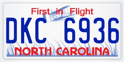 NC license plate DKC6936