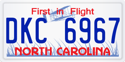 NC license plate DKC6967