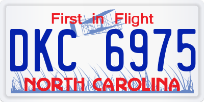 NC license plate DKC6975