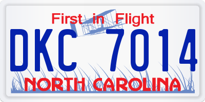 NC license plate DKC7014
