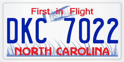 NC license plate DKC7022