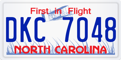 NC license plate DKC7048