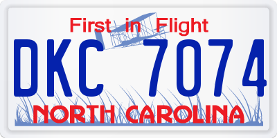 NC license plate DKC7074