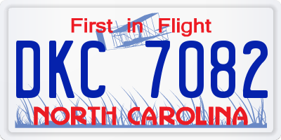 NC license plate DKC7082