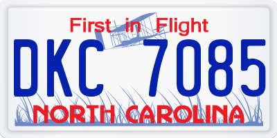 NC license plate DKC7085