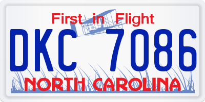 NC license plate DKC7086