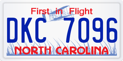 NC license plate DKC7096