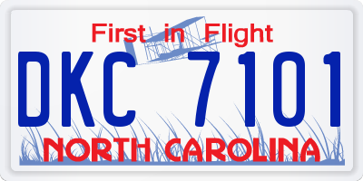 NC license plate DKC7101