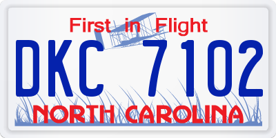 NC license plate DKC7102