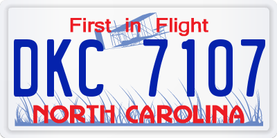 NC license plate DKC7107