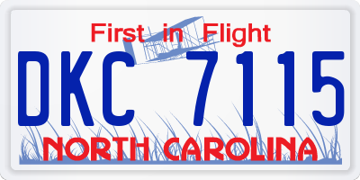 NC license plate DKC7115