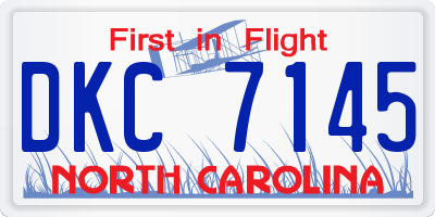 NC license plate DKC7145
