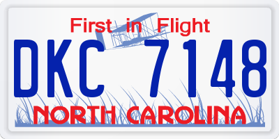 NC license plate DKC7148