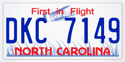 NC license plate DKC7149