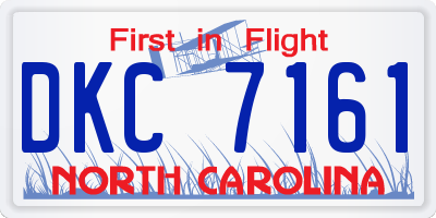 NC license plate DKC7161