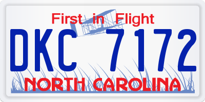 NC license plate DKC7172