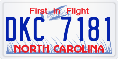 NC license plate DKC7181