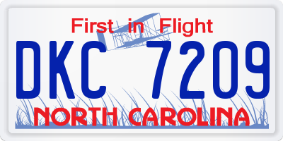 NC license plate DKC7209