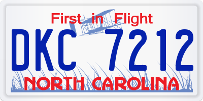 NC license plate DKC7212