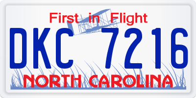 NC license plate DKC7216