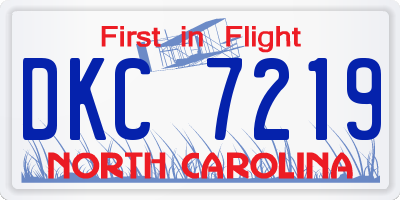 NC license plate DKC7219