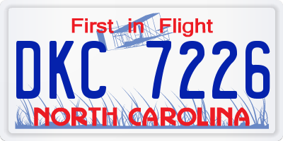 NC license plate DKC7226