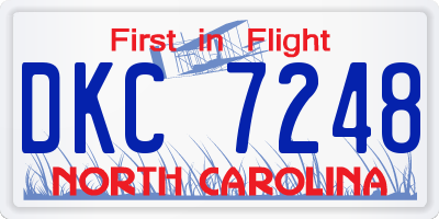 NC license plate DKC7248