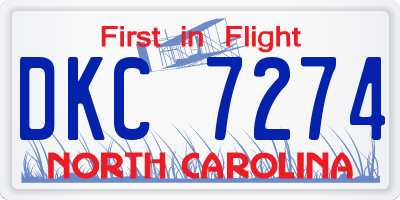 NC license plate DKC7274