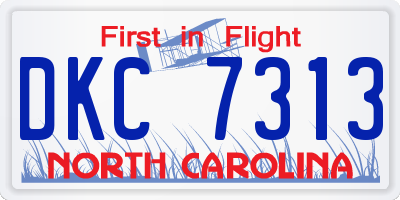 NC license plate DKC7313