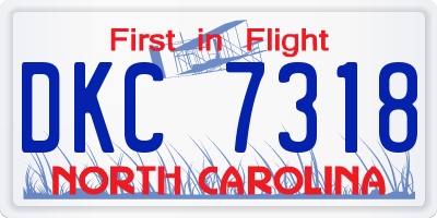 NC license plate DKC7318