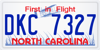 NC license plate DKC7327