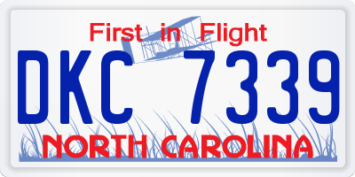 NC license plate DKC7339