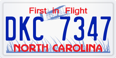 NC license plate DKC7347
