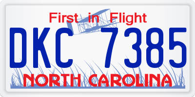 NC license plate DKC7385