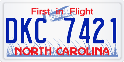 NC license plate DKC7421