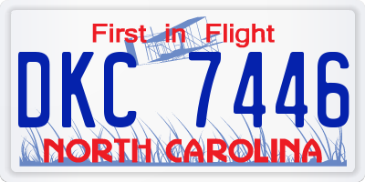 NC license plate DKC7446