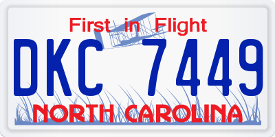 NC license plate DKC7449
