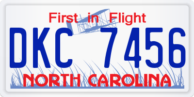 NC license plate DKC7456