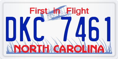 NC license plate DKC7461