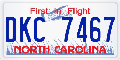 NC license plate DKC7467