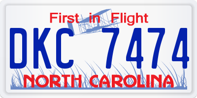 NC license plate DKC7474