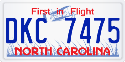 NC license plate DKC7475