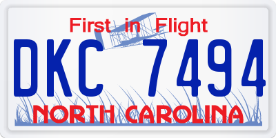 NC license plate DKC7494