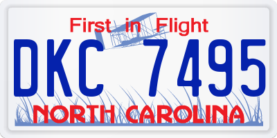 NC license plate DKC7495