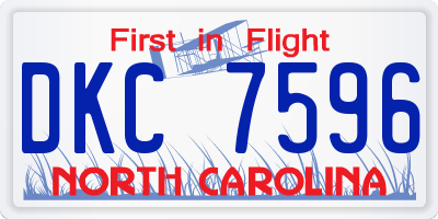 NC license plate DKC7596