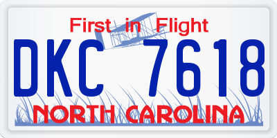 NC license plate DKC7618